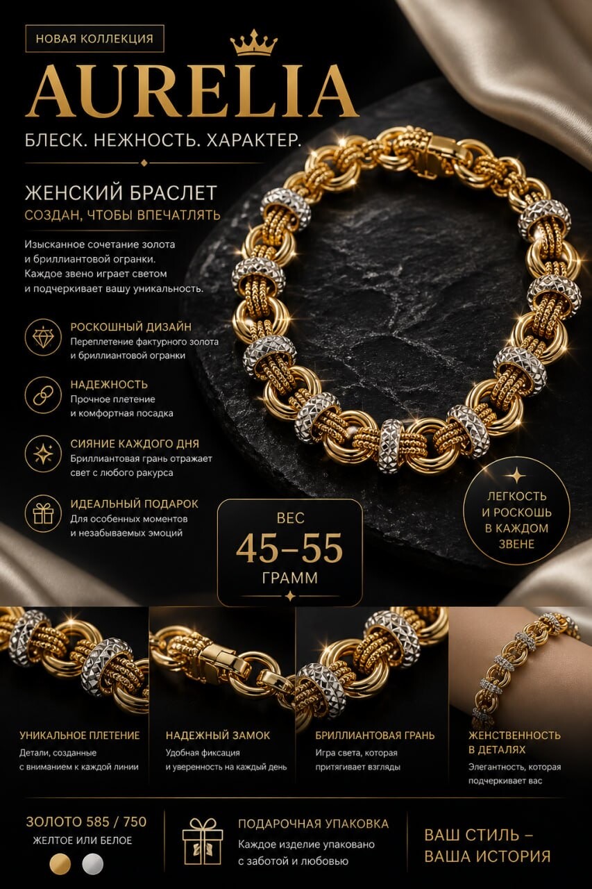 Золотой браслет DG-BR-28