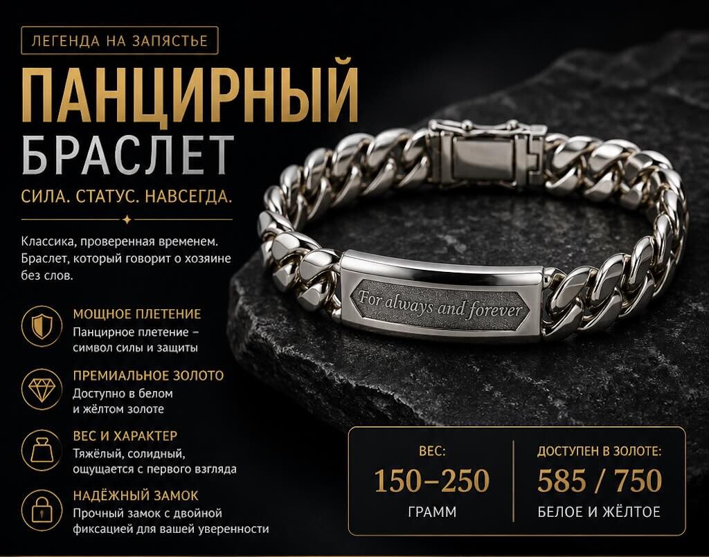Золотой браслет DG-BR-30