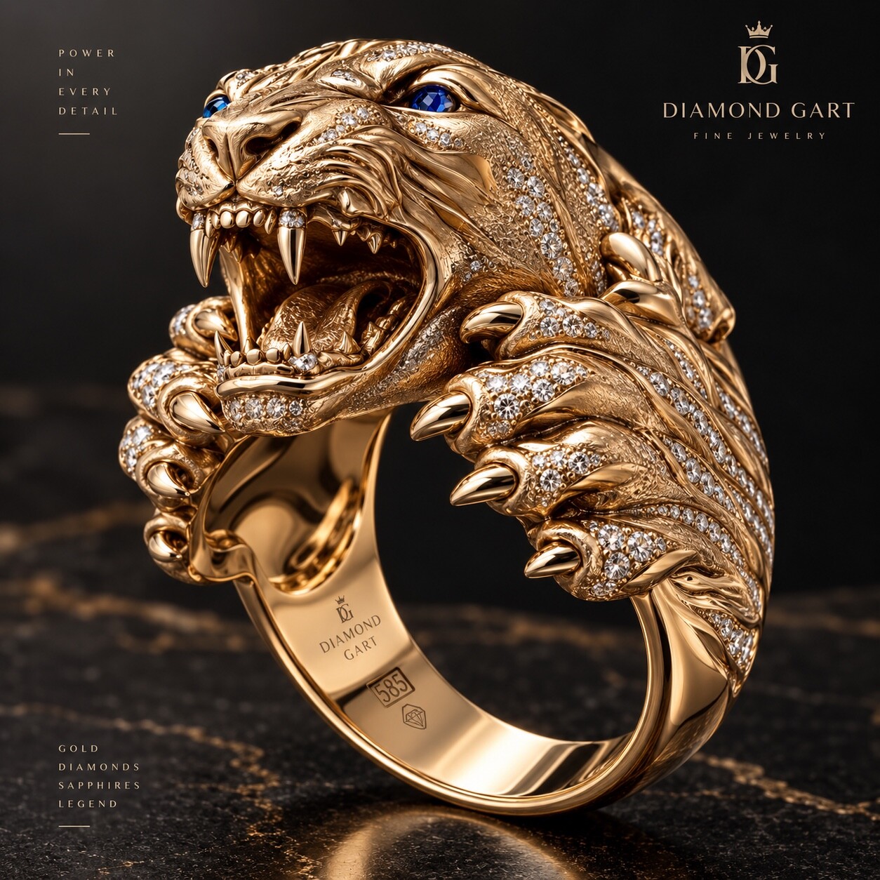 Кольцо «PANTHER» №2 — Diamonds DG-RA-51